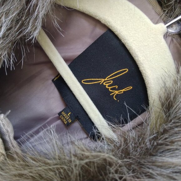 EEUC JACK. FAUX FUR REMOVABLE COLLAR ZIP FRONT DRAWSTRING WAIST JACKET LARGE - Picture 7 of 11